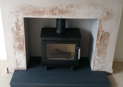 Woodburning stove with natural slate hearth & 316 grade chimney liner - Oldswinford, Stourbridge