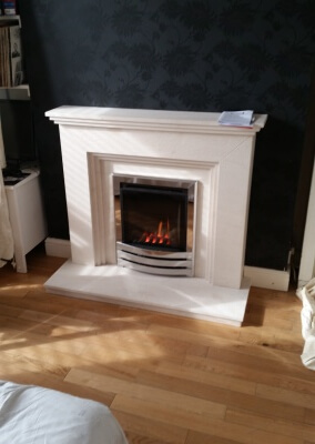 Limestone suite with gas fire - oldswinford Stourbridge.