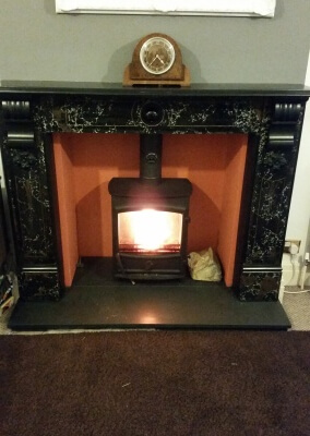 Fireline fx5w multifuel stove with slate hearth & re-instated existing fire surround - Coseley, Wolverhampton.