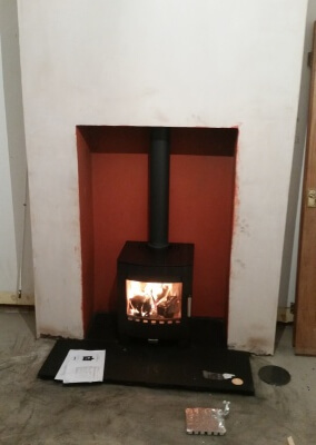 Aduro 5kw woodburning stove with chimney lining - Sedgley, Dudley.