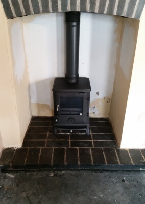 Aga Multifuel woodburning stove with existing hearth - Bridgenorth