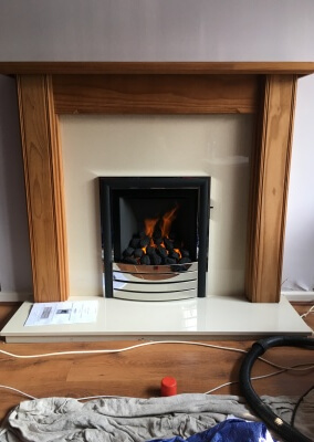 Charlton & Jenrick Paragon 2000 Slide Control Gas Fire With Wooden Surround & a Marble Set - Birmingham, West Midlands