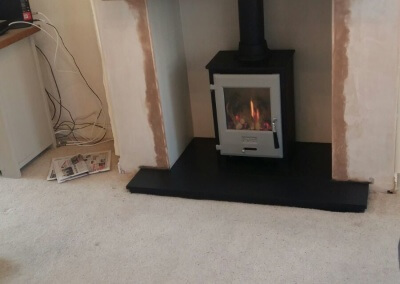 OER Gas Stove With A Slate Hearth & Solid Oak Mantel - Wall Heath, Kingswinford