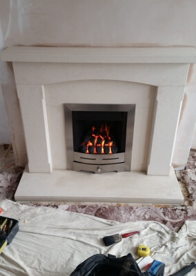 Limestone Suite With Gas Fire - Halesowen, Stourbridge.