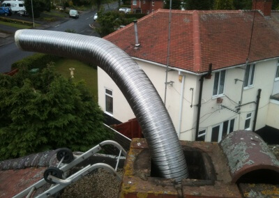 9 metres - 6" Liner Coming Out Of Chimney The Stack